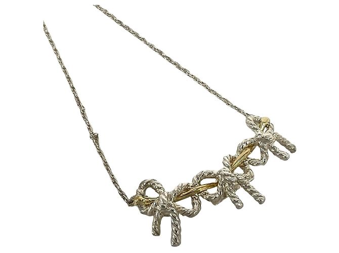 Tiffany & Co Collana Tiffany Vintage Triple Ribbon Argento D'oro - vista 4