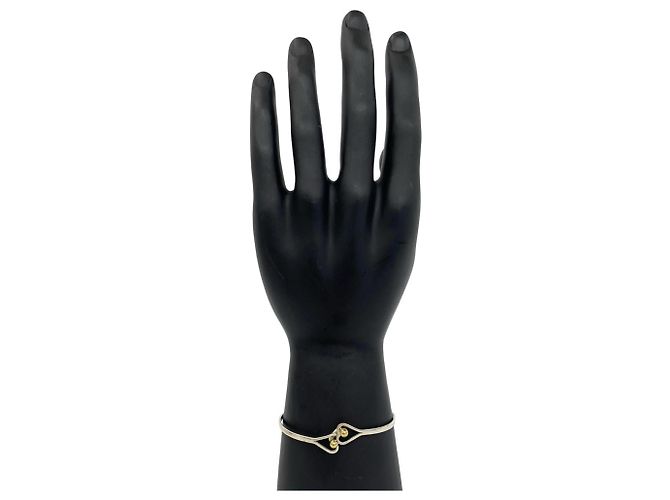Tiffany & Co Bracciale Tiffany Vintage Hook & Eye Heart Bangle Argento D'oro - vista 2