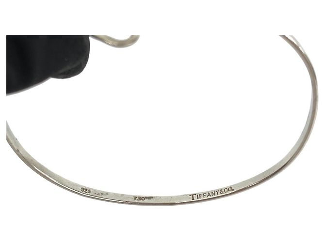 Tiffany & Co Bracciale Tiffany Vintage Hook & Eye Heart Bangle Argento D'oro - vista 3