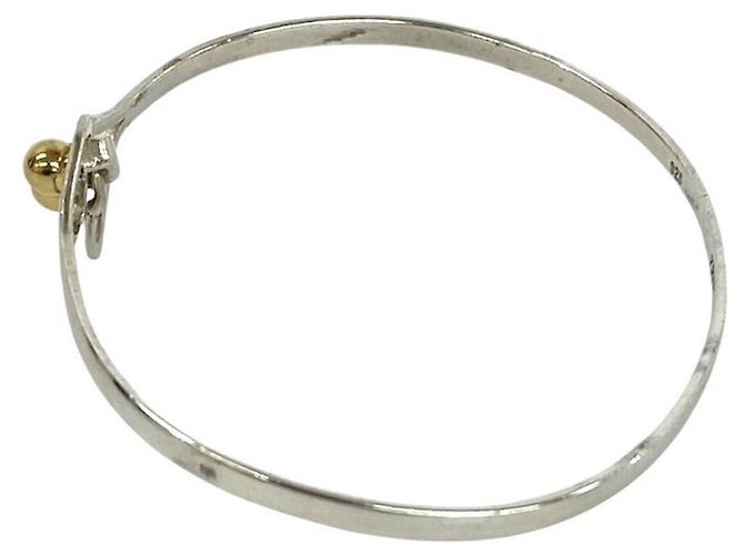 Tiffany & Co Bracciale Tiffany Vintage Hook & Eye Heart Bangle Argento D'oro - vista 5