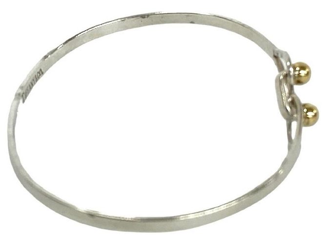 Tiffany & Co Bracciale Tiffany Vintage Hook & Eye Heart Bangle Argento D'oro - vista 6