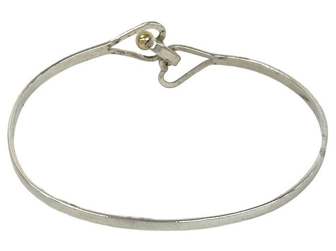 Tiffany & Co Bracciale Tiffany Vintage Hook & Eye Heart Bangle Argento D'oro - vista 7