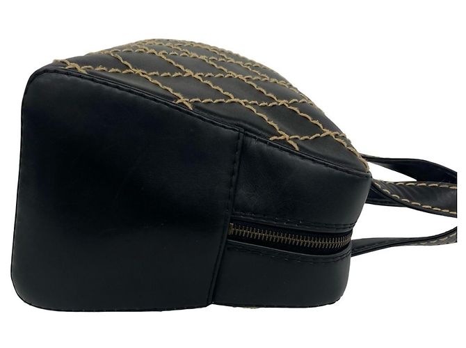 Timeless Borsa Chanel Coco Mark Wild Stitch in lambskin Nero - vista 6
