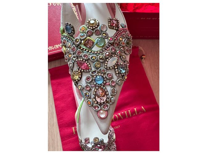 Ballerine slingback con gioielli bianche da donna Rene Caovilla Bianco Multicolore - vista 2