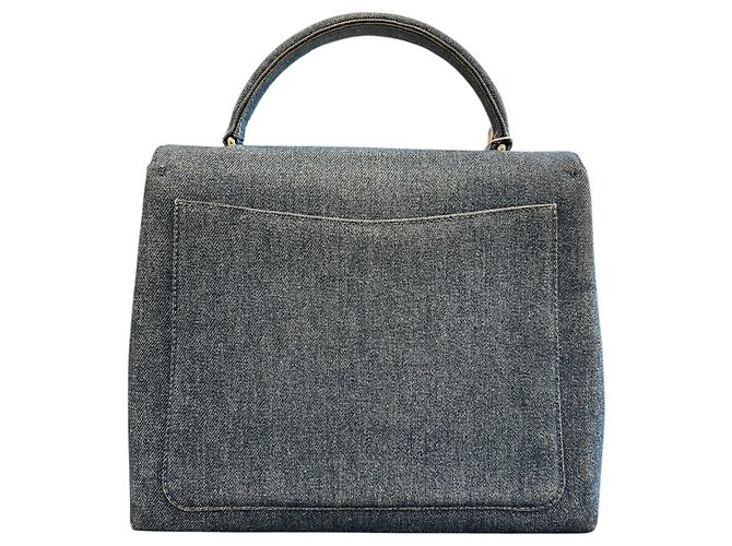Borsa Chanel CC Denim Kelly Top Handle 1997 - vista 4