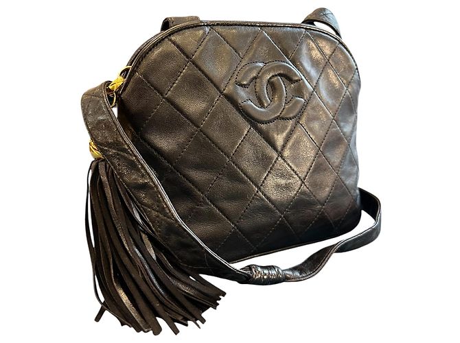 1991 Chanel CC gesteppte Lammleder Crossbody Bag mit Quaste - Ansicht 2