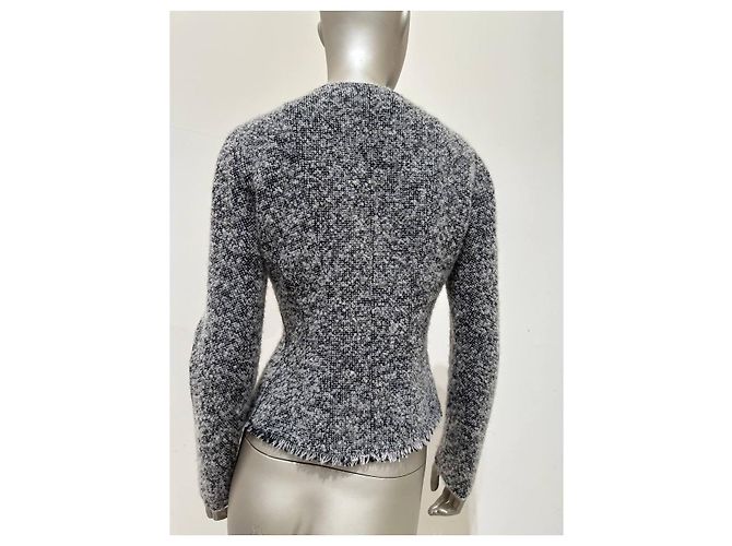 Giacca in tweed bianca e nera Christian Dior Sz.38 usata - vista 2