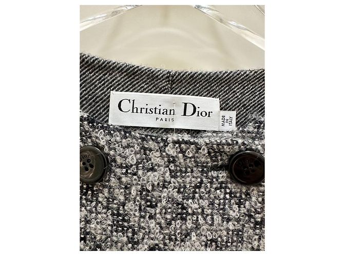Giacca in tweed bianca e nera Christian Dior Sz.38 usata - vista 5