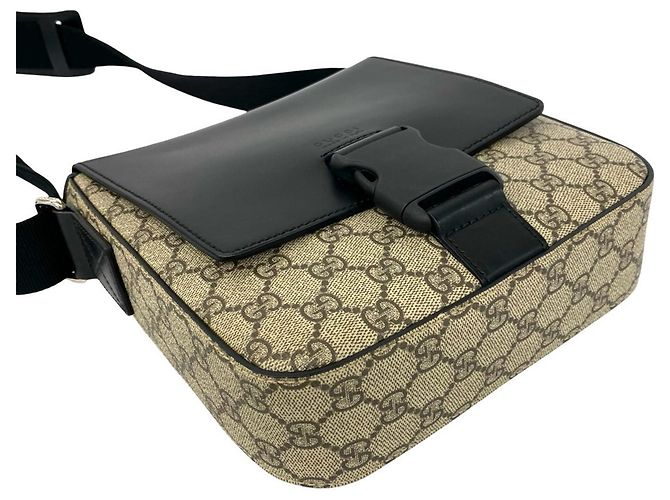 Borsa a tracolla Gucci GG Supreme in pelle Nero - vista 7