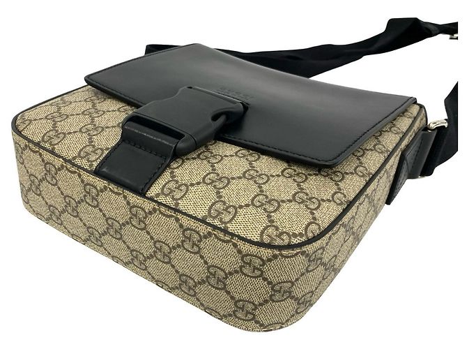 Borsa a tracolla Gucci GG Supreme in pelle Nero - vista 8