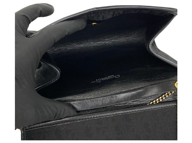 Borsa a tracolla Christian Dior in tela e pelle nera Nero - vista 9
