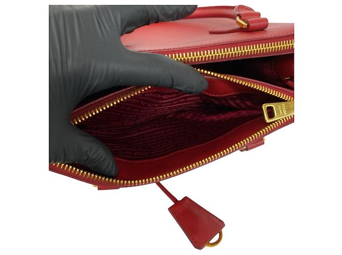 Borsa a mano Prada Galleria in pelle Saffiano Rosso - vista 10