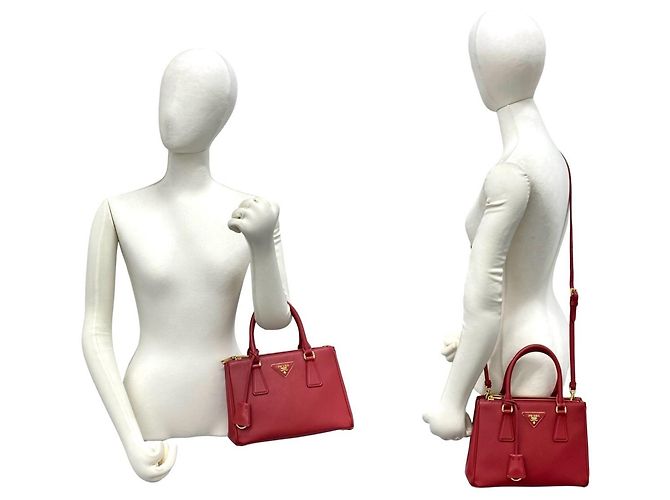 Borsa a mano Prada Galleria in pelle Saffiano Rosso - vista 2
