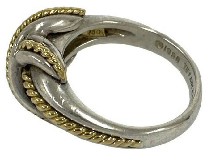 Tiffany & Co Tiffany Signature Cross Ring Silvery Golden - view 4