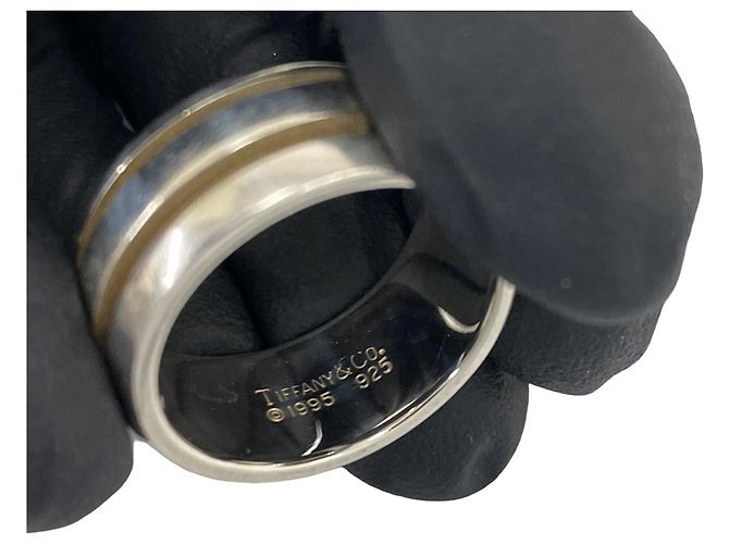 Tiffany & Co Tiffany Vintage Grooved Double Line Ring Silber - Ansicht 3