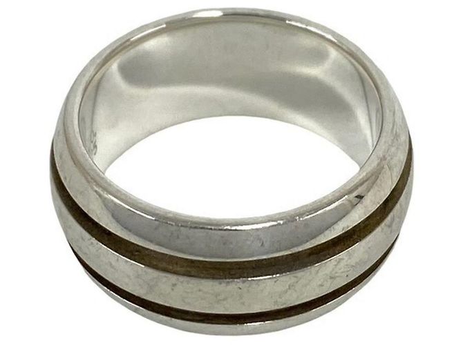 Tiffany & Co Tiffany Vintage Grooved Double Line Ring Silber - Ansicht 4