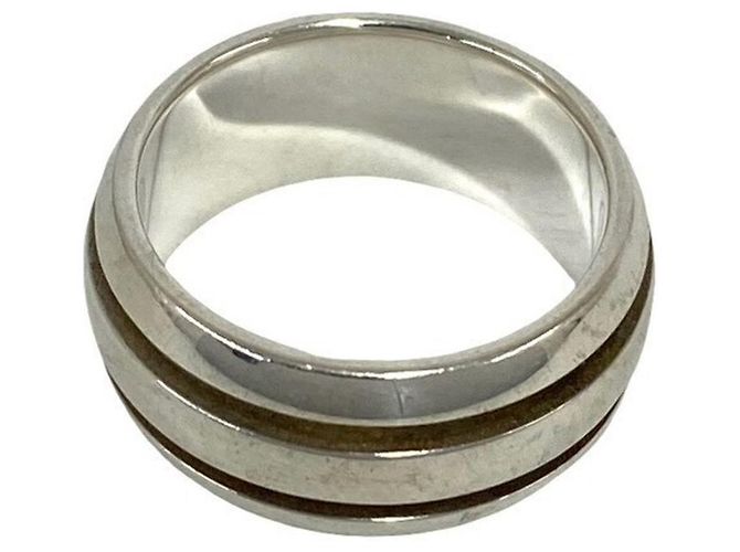 Tiffany & Co Tiffany Vintage Grooved Double Line Ring Silber - Ansicht 5
