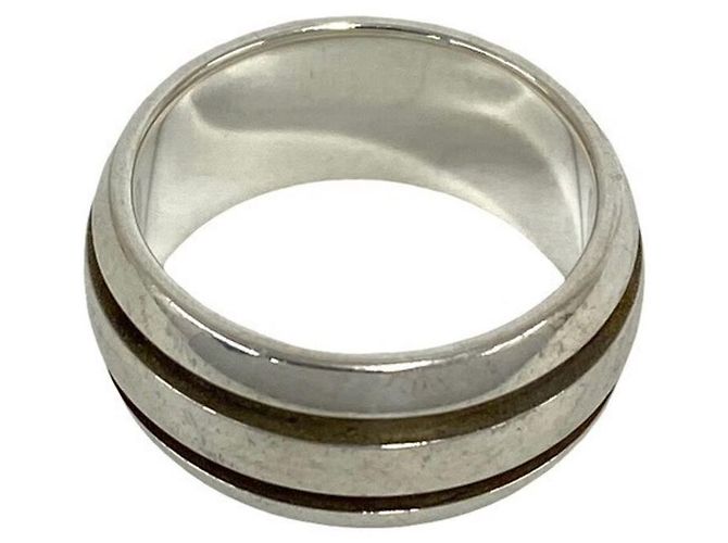 Tiffany & Co Tiffany Vintage Grooved Double Line Ring Silber - Ansicht 6
