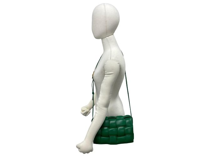 Borsa a tracolla in pelle Padded Cassette Bottega Veneta Verde - vista 2