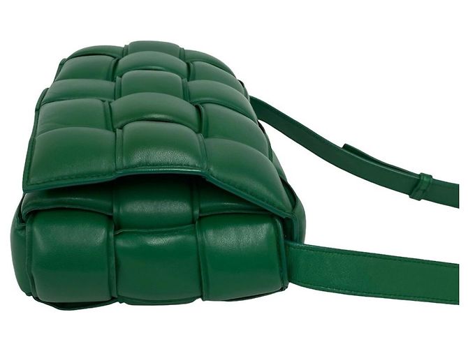 Borsa a tracolla in pelle Padded Cassette Bottega Veneta Verde - vista 6