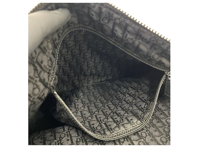 Borsa a tracolla in pelle Christian Dior con logo Peace & Love Nero - vista 10
