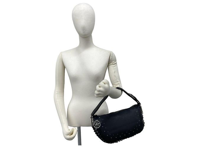 Borsa a tracolla in pelle Christian Dior con logo Peace & Love Nero - vista 2