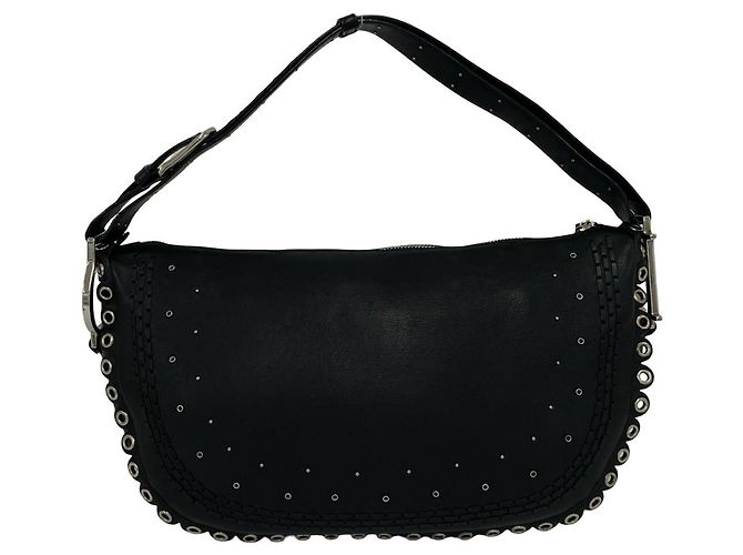Borsa a tracolla in pelle Christian Dior con logo Peace & Love Nero - vista 3
