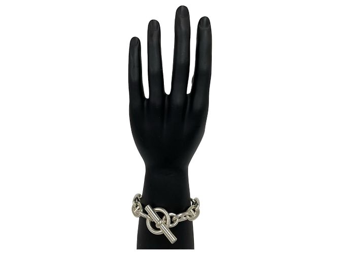 Hermès Bracciale con Charm Hermes Chaine d'Ancre TGM Argento - vista 2