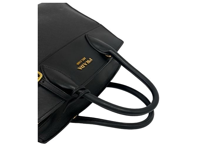 Borsa a mano Prada in pelle Saffiano nera Nero - vista 4