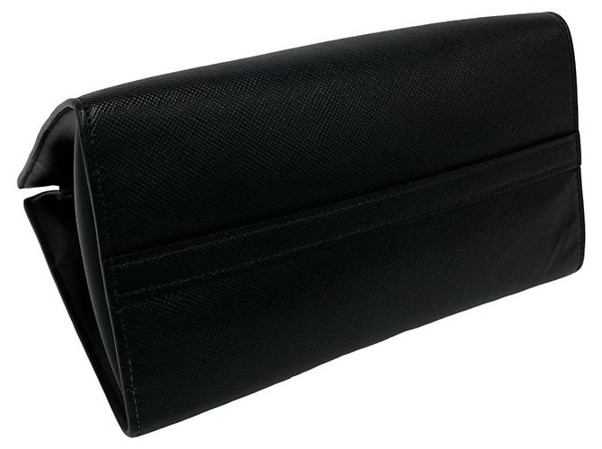 Borsa Prada in pelle Saffiano con logo monocromatico Nero - vista 7