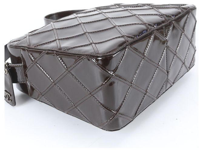Chanel Bicolore Leather Shoulder Bag Dark brown - view 4