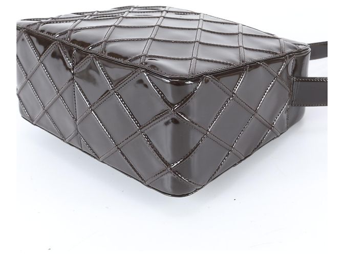 Chanel Bicolore Leather Shoulder Bag Dark brown - view 6