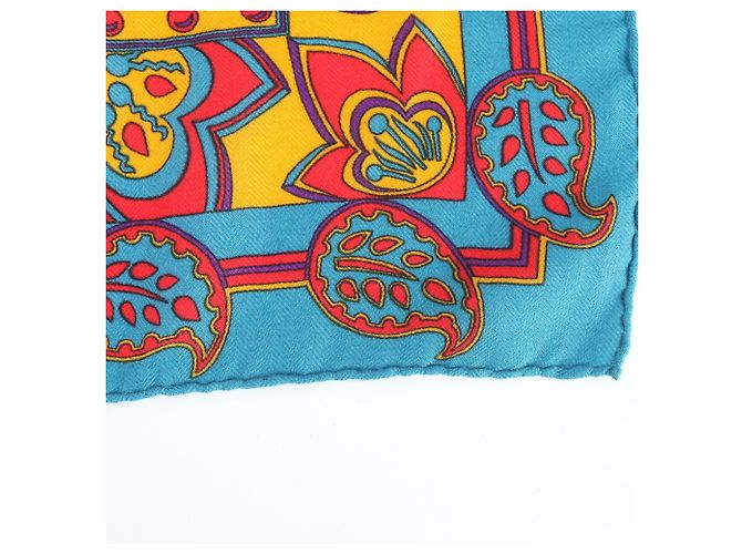 Hermès Foulard Hermes Carre Géant Indian Hunting Blu Arancione Giallo - vista 10