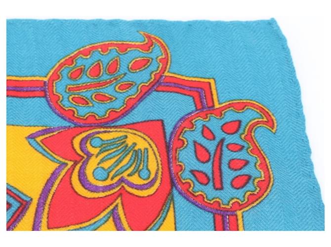 Hermès Foulard Hermes Carre Géant Indian Hunting Blu Arancione Giallo - vista 2