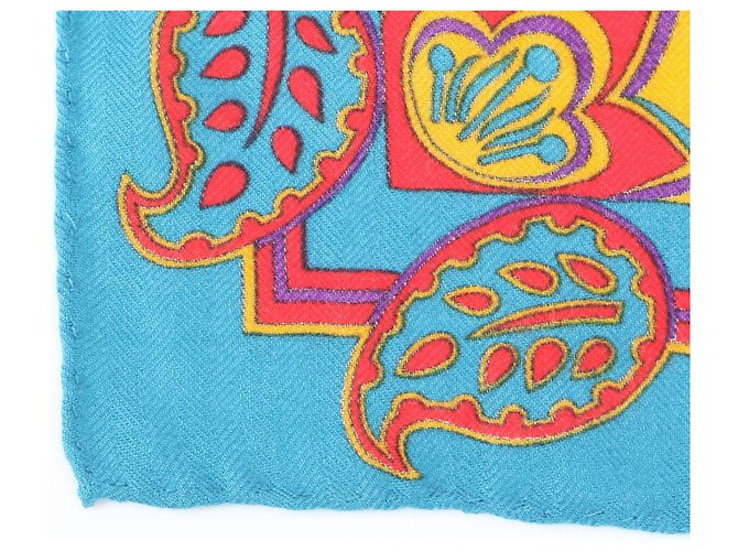 Hermès Foulard Hermes Carre Géant Indian Hunting Blu Arancione Giallo - vista 4