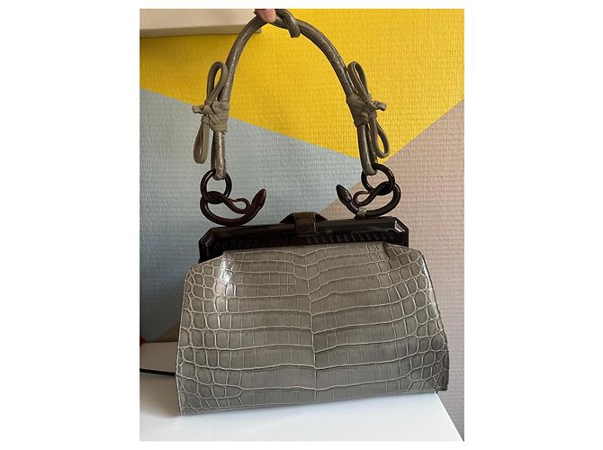 Christian Dior Samouraï 1947 Limited Edition in coccodrillo – John Galliano – 2007 Grigio - vista 3