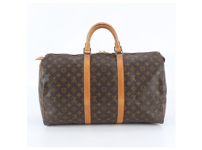 Borsa Boston Louis Vuitton Monogram Keepall 50 Marrone - vista 3