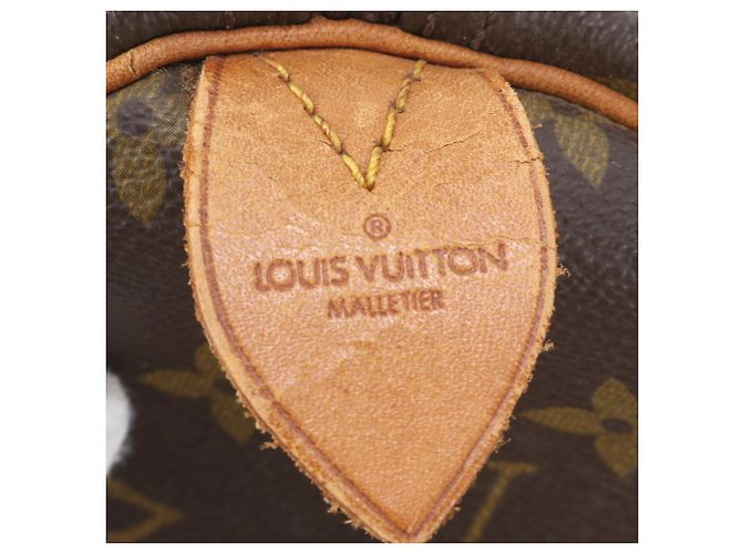 Borsa Boston Louis Vuitton Monogram Keepall 50 in pelle Marrone - vista 10