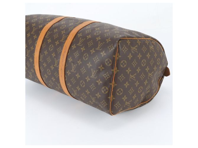 Borsa Boston Louis Vuitton Monogram Keepall 50 in pelle Marrone - vista 4
