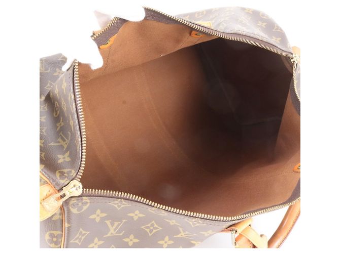Borsa Boston Louis Vuitton Monogram Keepall 50 in pelle Marrone - vista 7