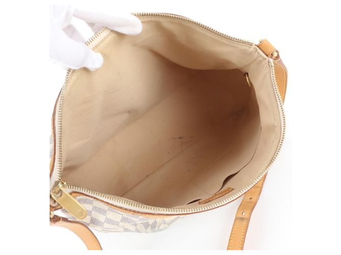 Borsa a tracolla Louis Vuitton Damier Azur Siracusa MM Marrone Beige - vista 7