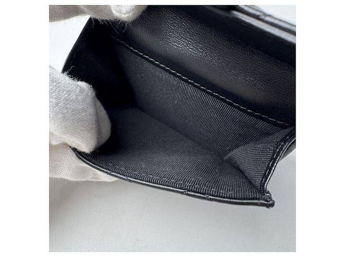 Cartera compacta Chanel Matelassé Coco Mark Negro - vista 7