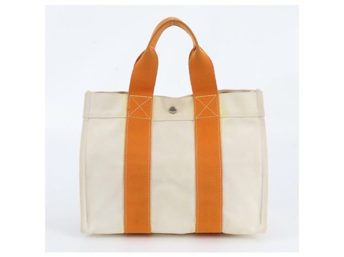 Hermès Borsa Tote Hermes Bora PM Beige Arancione - vista 3