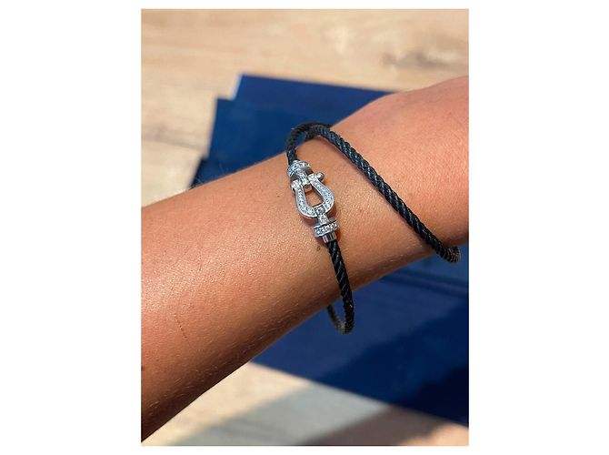 Bracciale Fred Force 10 Oro Bianco e Diamanti Silver hardware - vista 3
