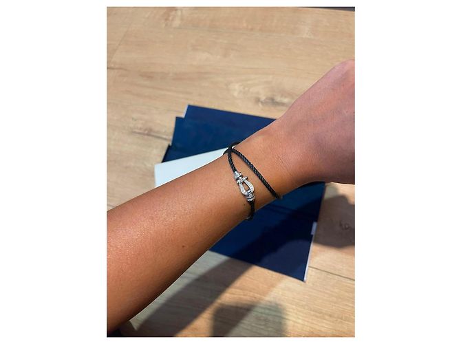 Bracciale Fred Force 10 Oro Bianco e Diamanti Silver hardware - vista 4