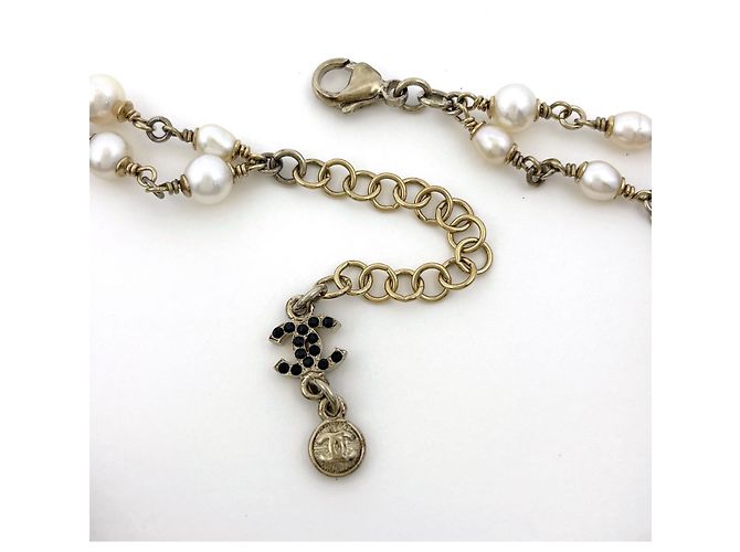 Collana a doppio giro con strass placcata oro Chanel D'oro - vista 3