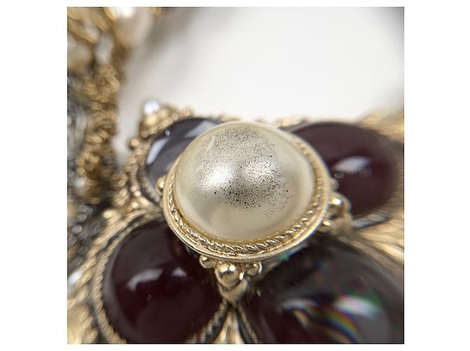 Collana a doppio giro con strass placcata oro Chanel D'oro - vista 4