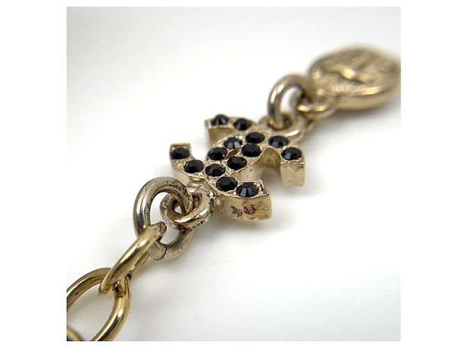 Collana a doppio giro con strass placcata oro Chanel D'oro - vista 6