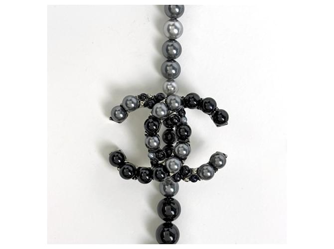 Collana Chanel Coco Mark Nero Argento - vista 3
