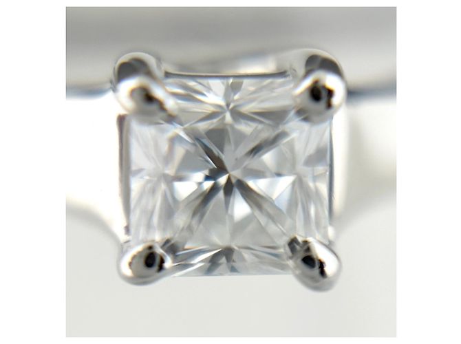 Anello fede Tiffany & Co. Lucida in platino e diamanti - vista 2